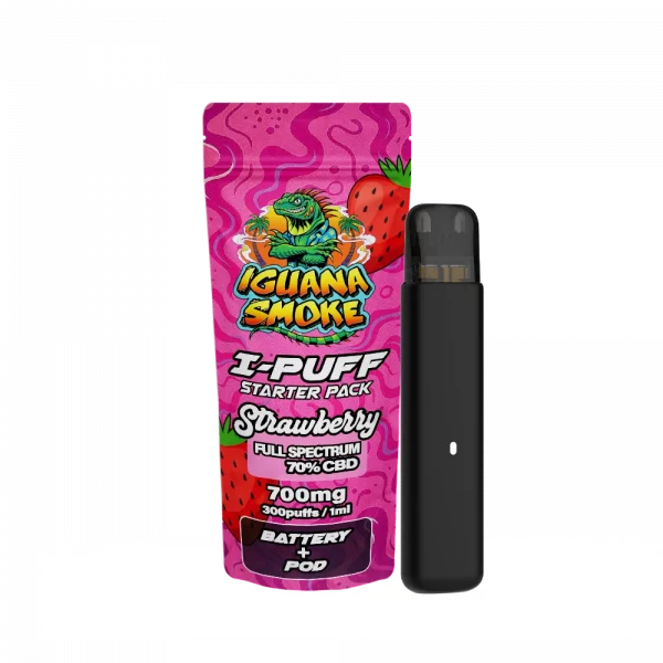 Iguana Smoke CBD Strawberry Vape Cartridge 1400mg 2ml - Image 3