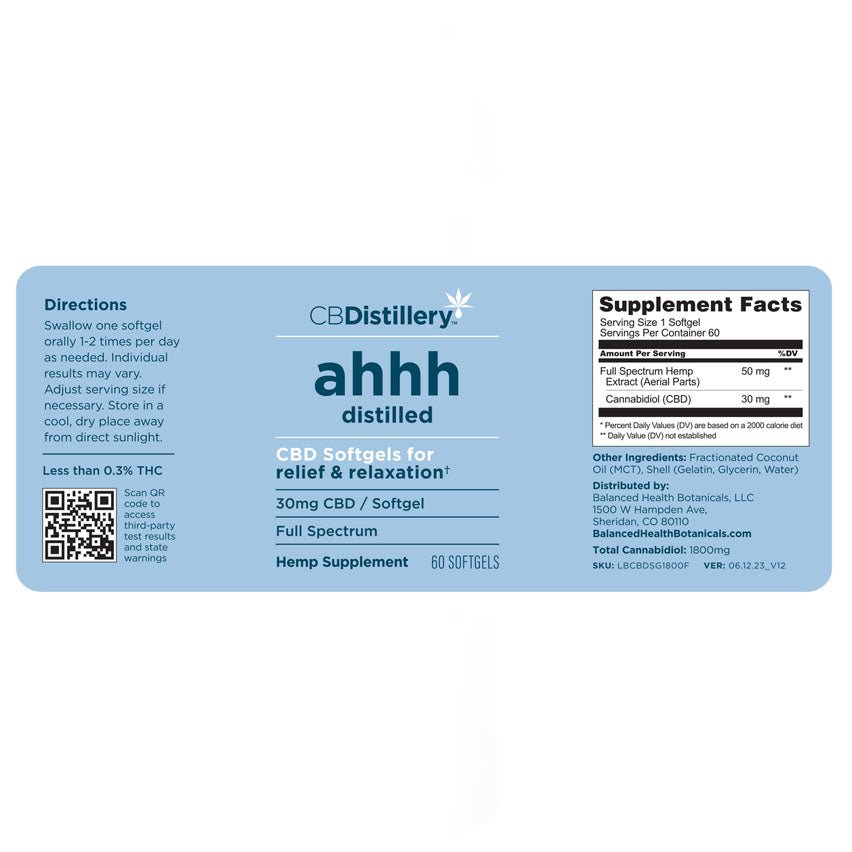 CBDistillery 30mg Full Spectrum CBD Softgels 60 Count 1800mg - Image 4