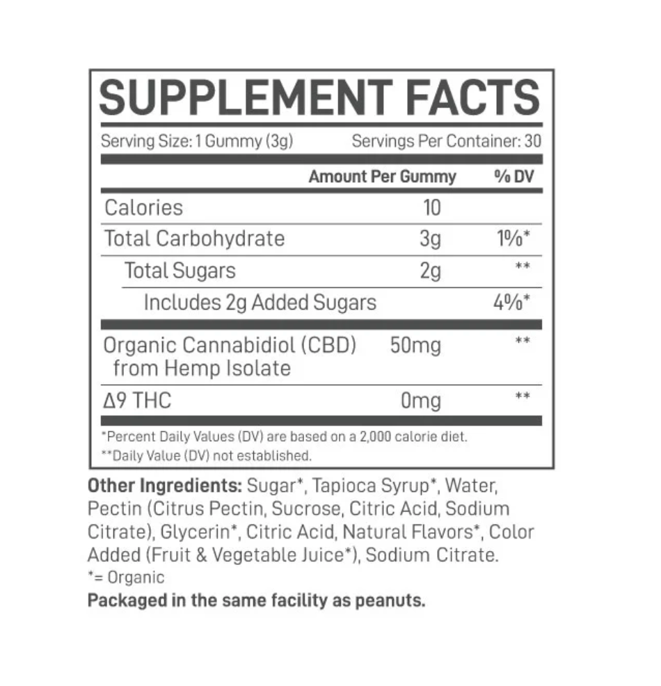 Extract Labs Organic Daily Support CBD Gummies Tropical Punch 1500mg - Image 2