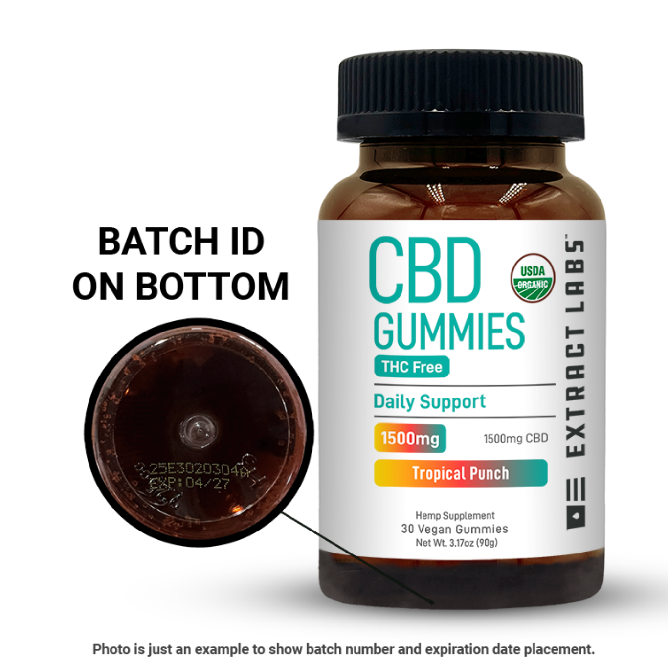 Extract Labs Organic Daily Support CBD Gummies Tropical Punch 1500mg - Image 3