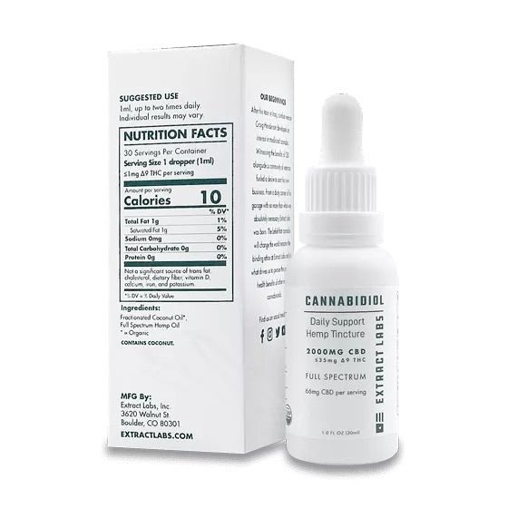 Extract Labs Full Spectrum Daily CBD Tincture 2000mg 30ml - Image 2