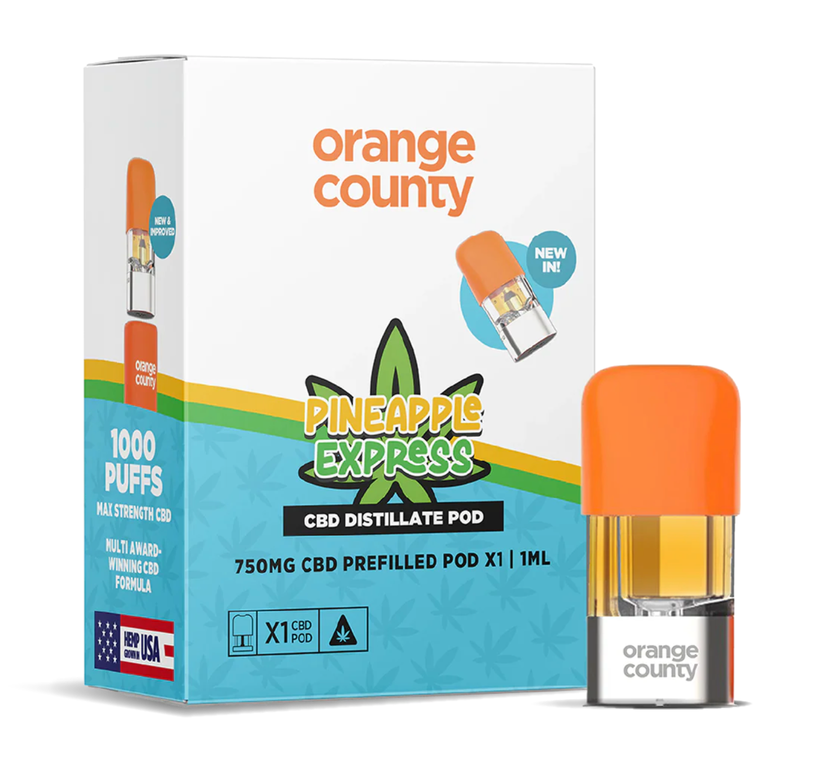 Orange County CBD Pineapple Express Distillate Refill Pod 750mg 1ml