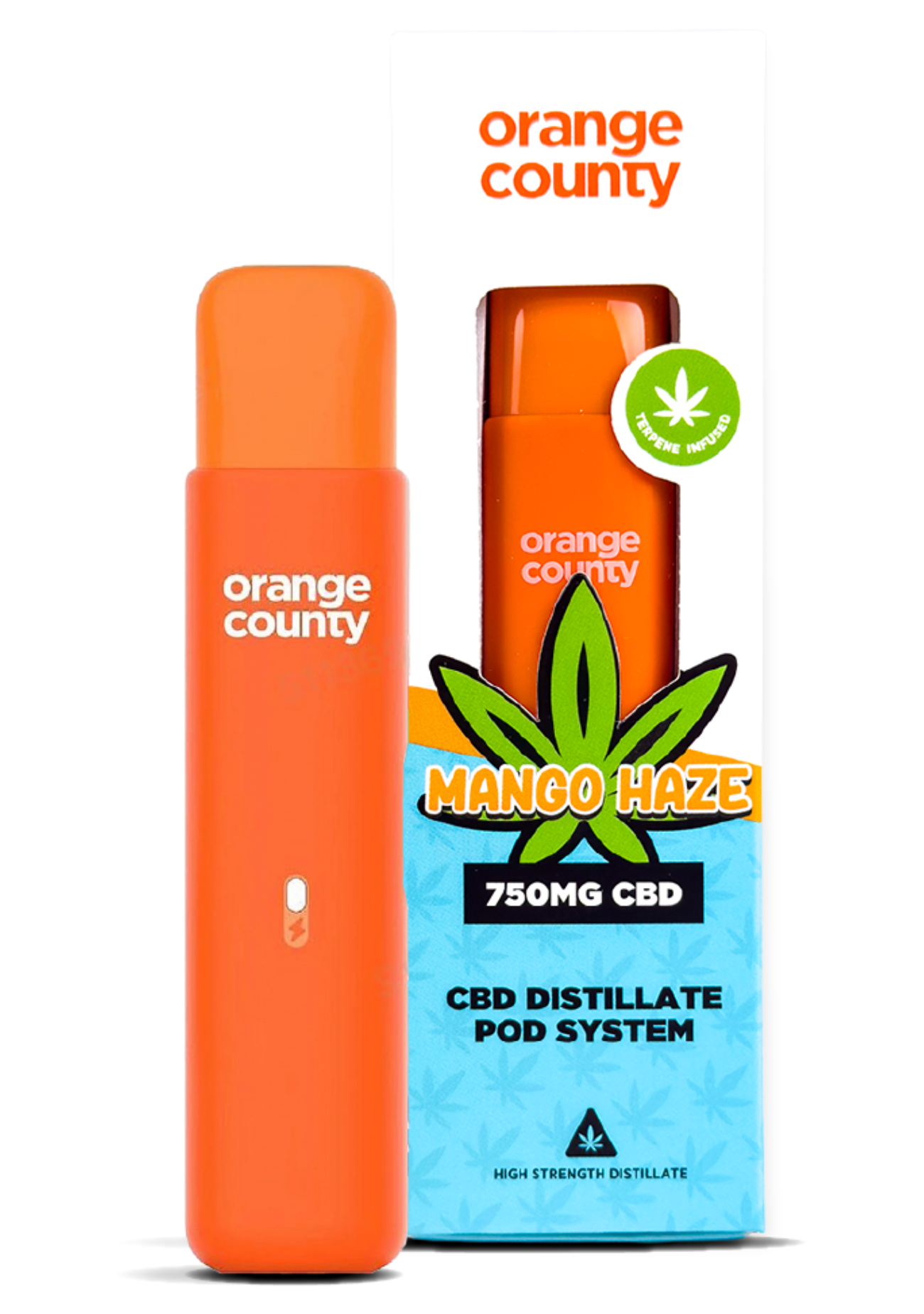Orange County CBD Mango Haze CBD Distillate Pod System 750mg 1ml
