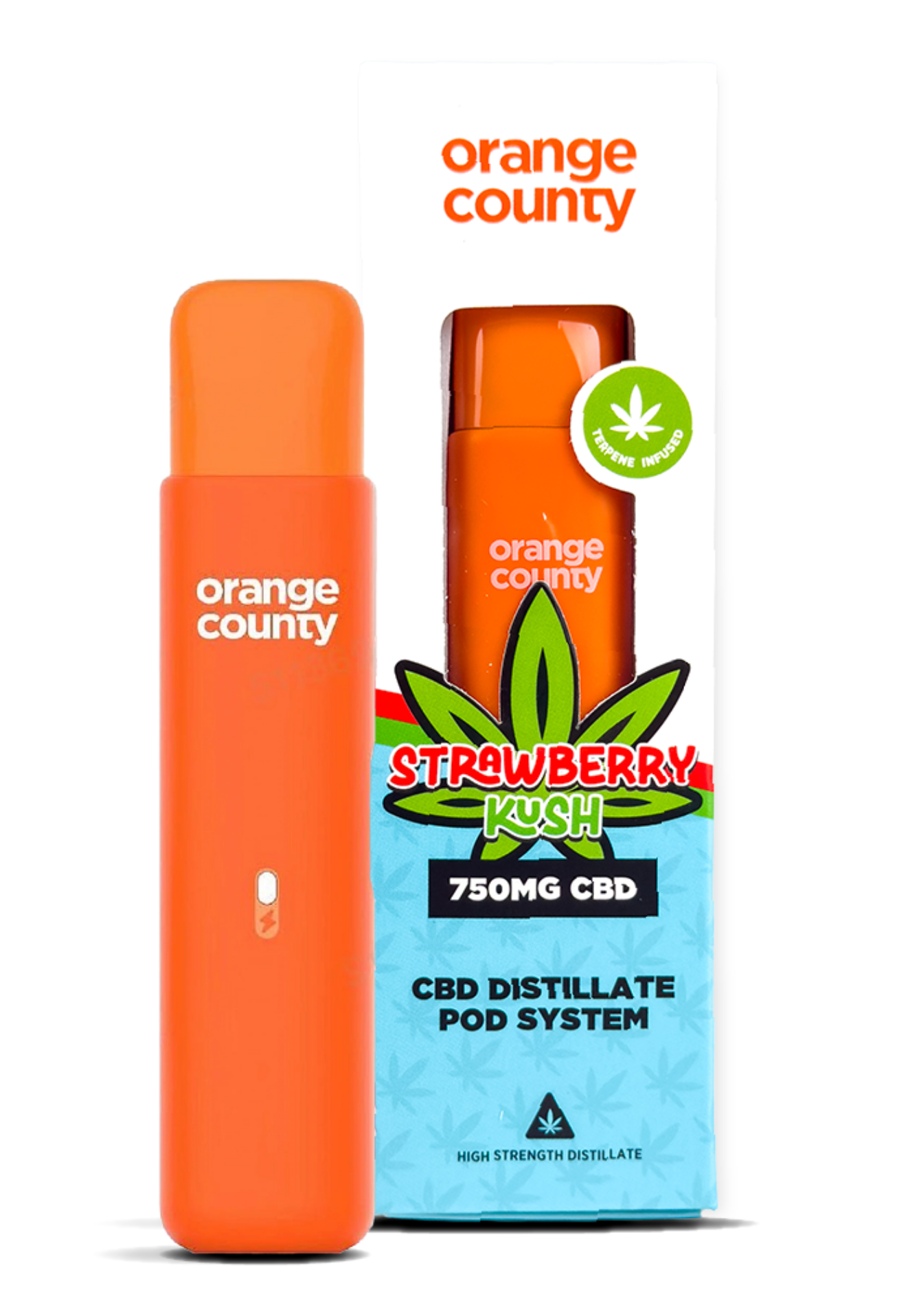 Orange County CBD Strawberry Kush Distillate Pod System 750mg 1ml