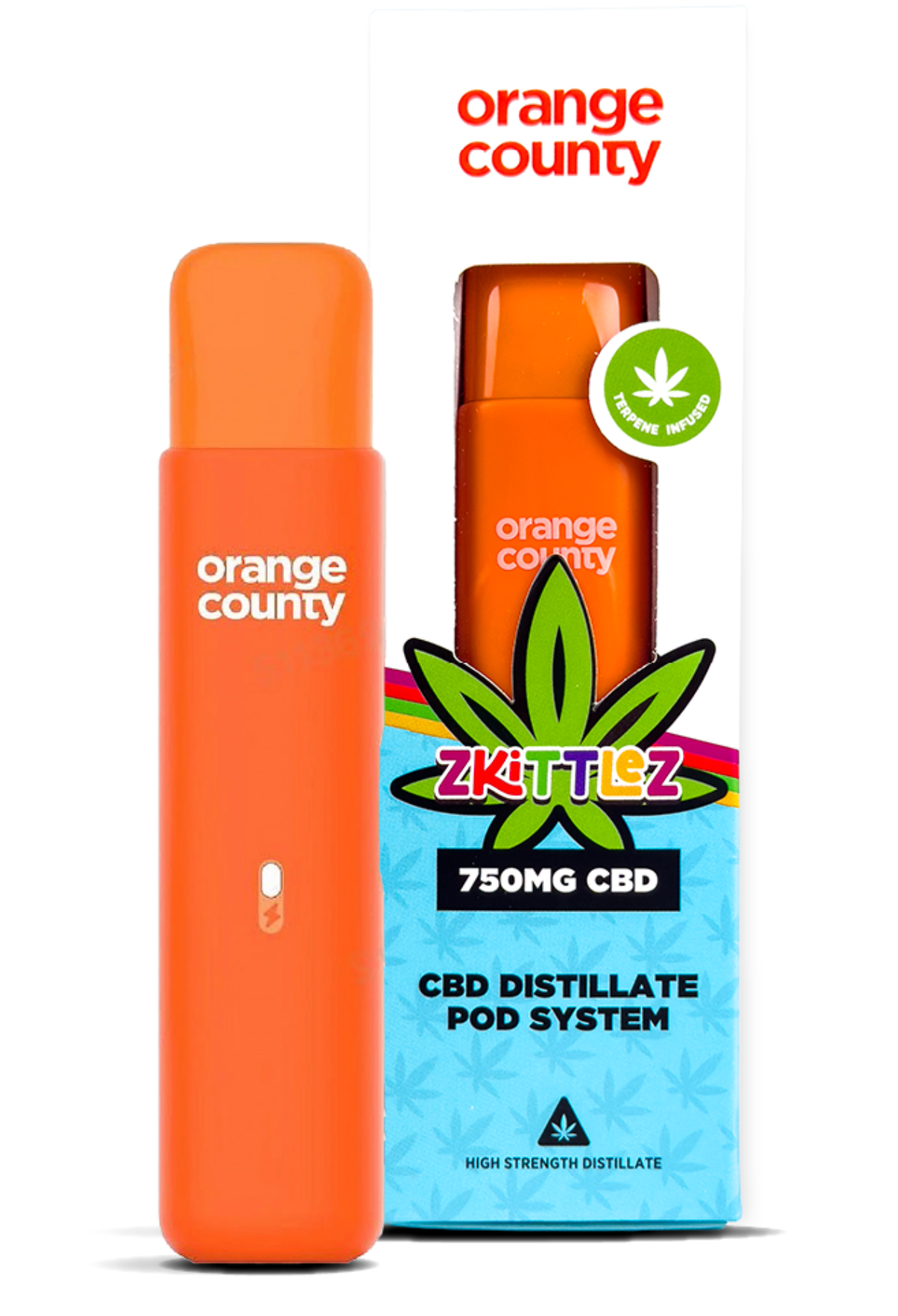 Orange County CBD Zkittlez CBD Distillate Pod System 750mg 1ml