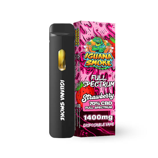 CBD strawberry vape cartridge UK – Iguana Smoke 1400mg 2ml 510-thread full-spectrum cart